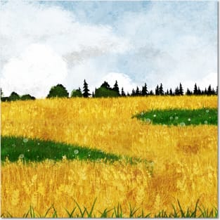 Golden Field Posters and Art